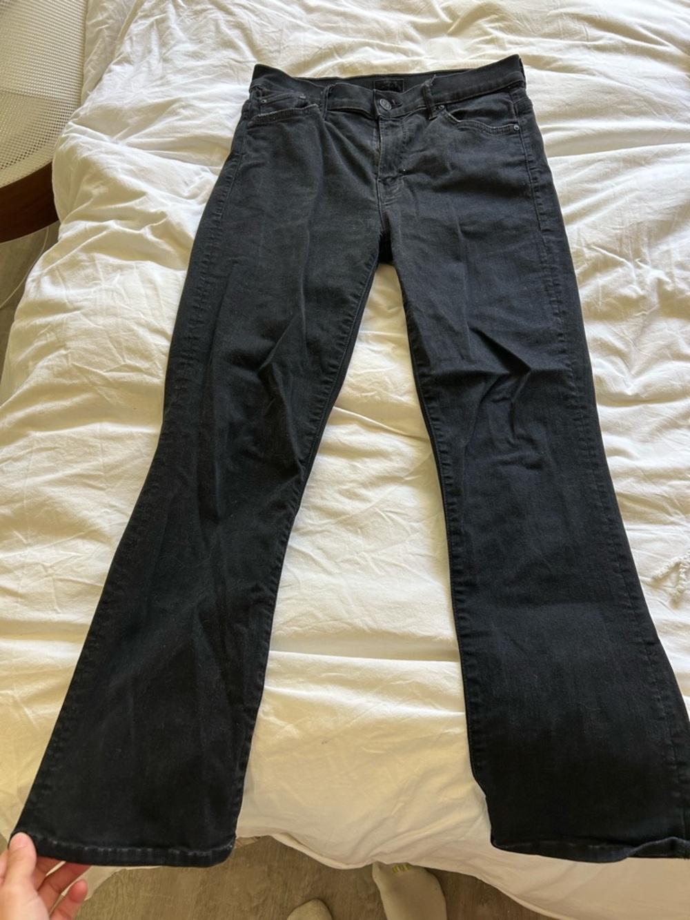 MOTHER Women's Black Flare Jeans